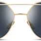 05 Gold Frame Grey Lens / 56 Millimeters | B01IHH67OA | FEISEDY Cat Eye Fashion Metal Frame Mirrored Flat Lenses Women Sunglasses B2206
