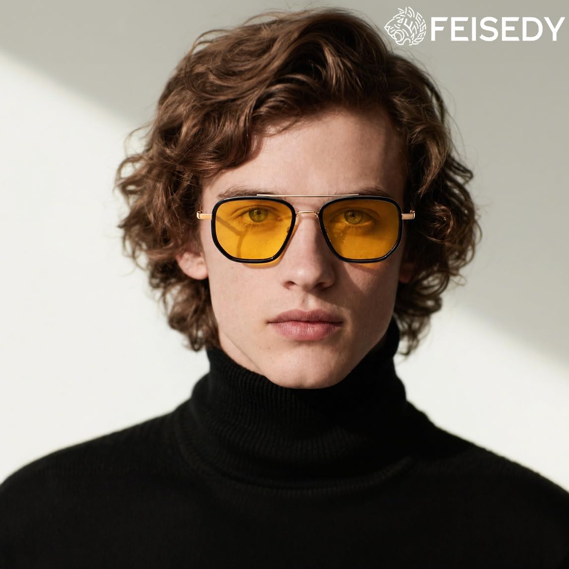 商品图片 37 | B0FQ4Y7FV6 | FEISEDY Polarized Aviator Sunglasses for Women Men Square TAC Lens B0329 | UV400 protection, Lightweight, Military-grade durability, Spring temples, Climate Pledge Friendly, Driving, Beach