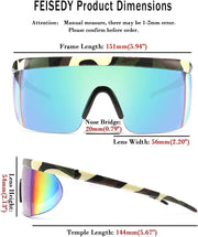ÉÌƷͼƬ 47 | B096SD9GGG | FEISEDY Oversized Mirror Shield Sport 80s Sunglasses Ski Goggles Flat Top One Piece Futuristic Visor Women Men B2522