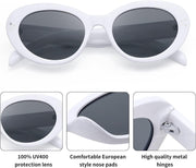 ÉÌƷͼƬ 16 | B0B2W7SH52 | FEISEDY Y2k Oval Sunglasses Womens Thick Bold Retro Clout Goggles Round Cateye Shades B2313