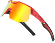 Red Frame Red Mirrored Lens / Large | B0DPX6FTKJ | FEISEDY Polarized Sports Sunglasses for Men and Women,UV400 Baseball Sunglasses Youth Cycling Softball Goggles B0206