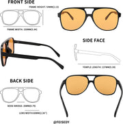 ÉÌƷͼƬ 79 | B0CB543WBD | FEISEDY Vintage Retro 70s Plastic Aviator Sunglasses Women Men Classic Large Squared Frame B2751
