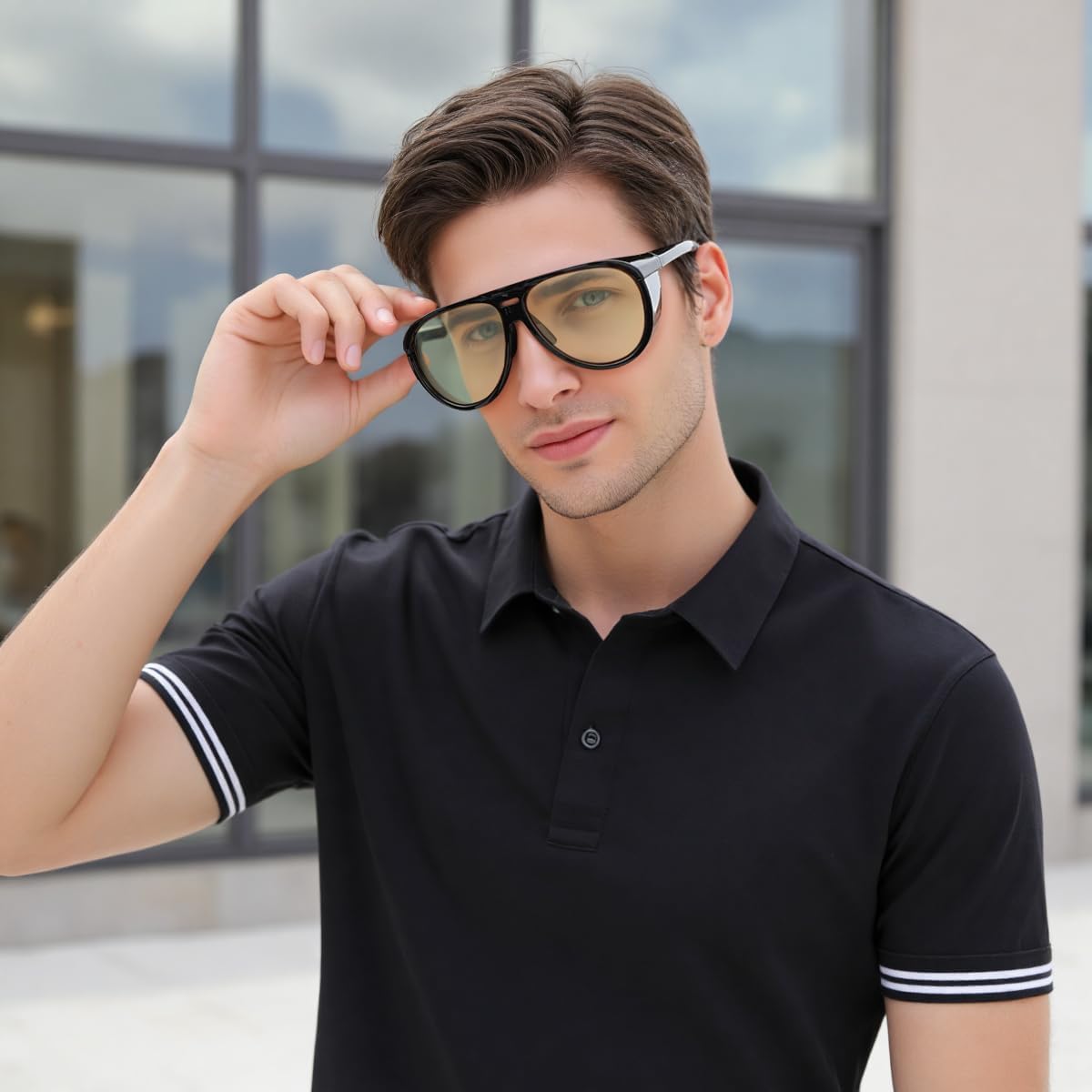 ÉÌƷͼƬ 9 | B0FCFQMV1Z | FEISEDY Yellow Lens Gaming Glasses Blue Light Glasses for Woman Men Computer Gamer Eyeglasses Anti Eyestrain Glare G0095