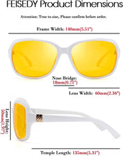 ÉÌƷͼƬ 26 | B081YY5RM3 | FEISEDY Classic Womens Night Glasses Driving Anti Glare Wrap Around Yellow Sunglasses B2548
