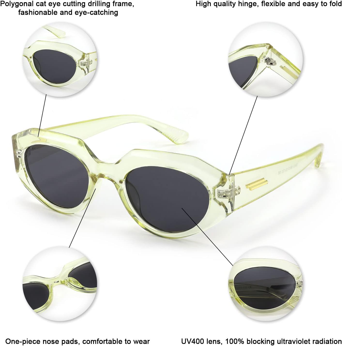 商品图片 5 | B091KBCJYG | FEISEDY Trendy Irregular Sunglasses for Women Retro Rectangle Narrow Frame Sun Glasses B2754