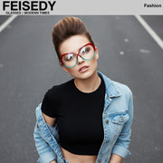 ÉÌƷͼƬ 11 | B0GXZ3356Q | FEISEDY Oversized Cat Eye Blue Light Blocking Glasses for Woman, Retro Cateye Eyeglasses, Stylish Bluelight Glasses B0454