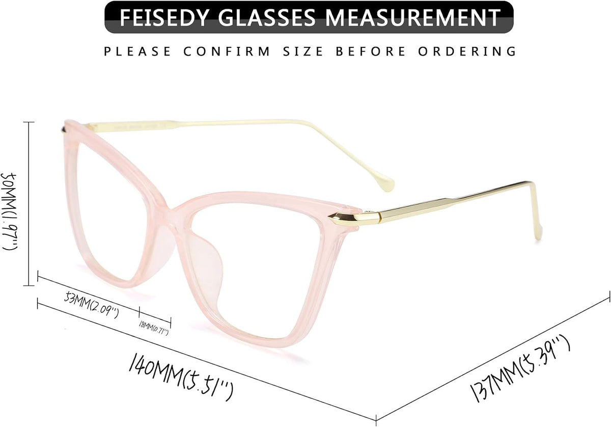 ÉÌƷͼƬ 26 | B07KK3P4KT | FEISEDY Oversized Cat Eye Glasses Frame with Clear Lenses Eyewear for Women B2460