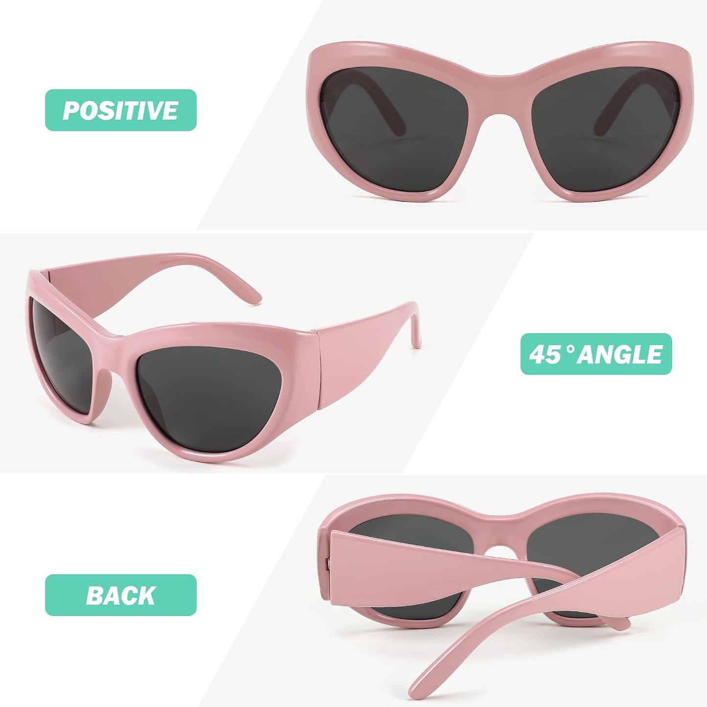 商品图片 28 | B0BQBWYZF6 | FEISEDY Trendy Y2k Sunglasses Women Men Oversized Shield Sunglasses Fashion Wrap Around Futuristic Glasses B2359