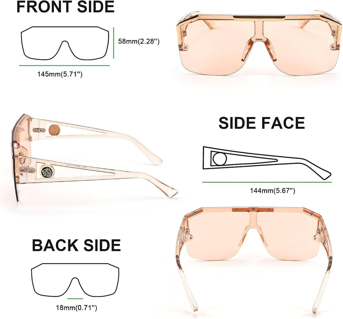 ÉÌƷͼƬ 75 | B09L4V27YS | FEISEDY Square Oversized Sunglasses for Men Women Flat Top B2765