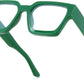 Green / 53 Millimeters | B0DXDXBXMV | FEISEDY Retro Blue Light Blocking Glasses for Women Men 90s Classic Rectangle Frame Thick Chic Computer Eyeglasses B2383R