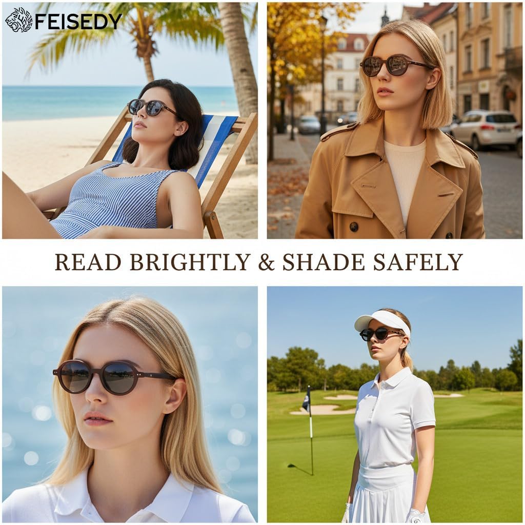 ÉÌƷͼƬ 37 | B0GYW69THN | FEISEDY Reading Glasses for Women Men Retro Oval Reader Sunglasses B1379