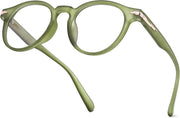 Green / 49 Millimeters | B0HBPWZNP8 | FEISEDY Stylish Round Blue Light Blocking Glasses for Women Men B0469