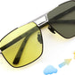 Stylea-black-yellow / 57 Millimeters | B0G52FP5X7 | FEISEDY Polarized Aviator Photochromic Sunglasses Men Women for Day and Night Driving Metal Frame B0172