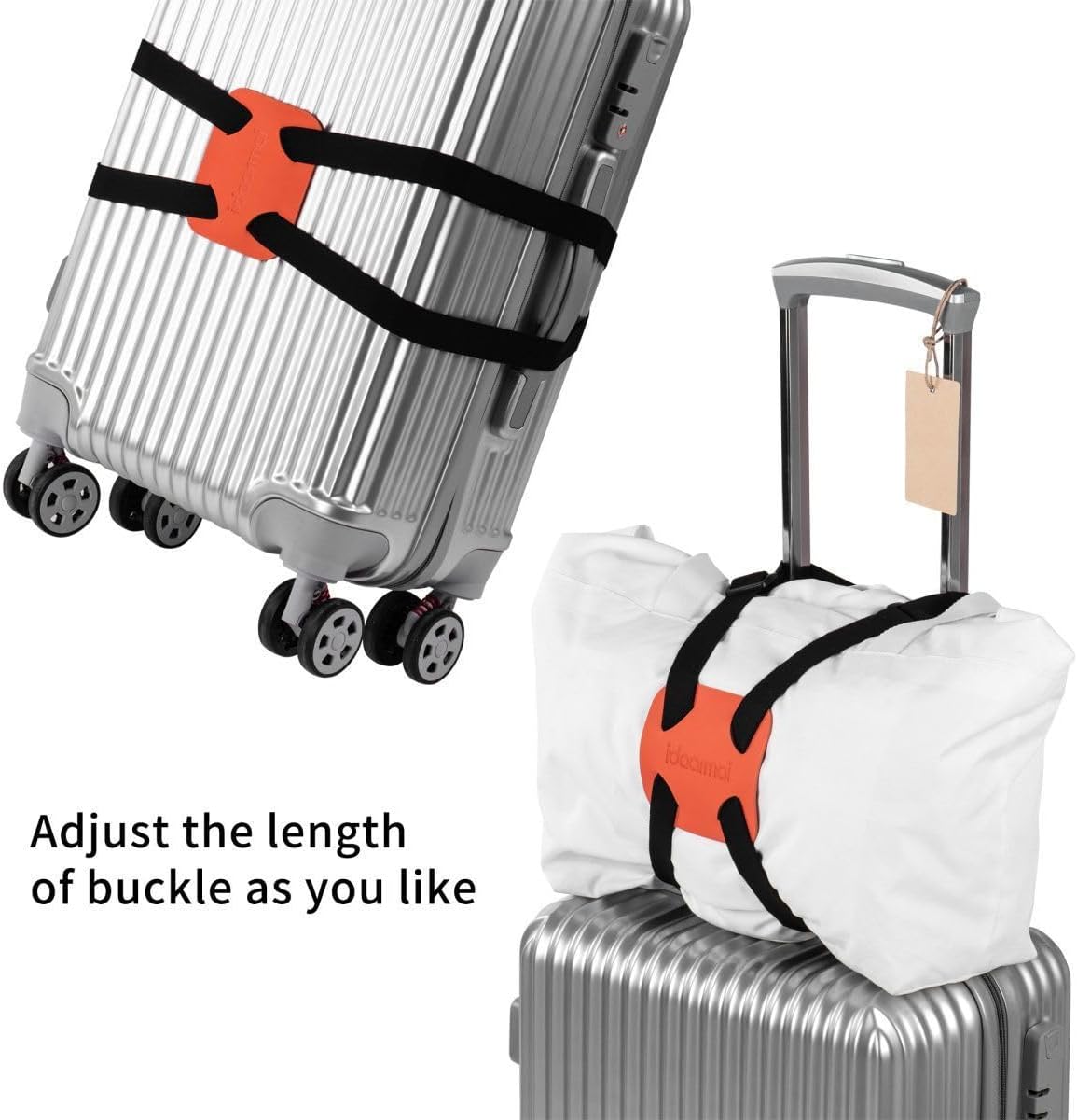 商品图片 2 | B0G2SD3D4F | Luggage Straps Bag Bungee, Adjustable Bag Strap Belt with Buckle, Elastic Travel Accessories for Secure & Easy Packing