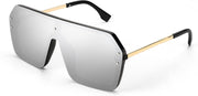 04 Silver / 64 Millimeters | B088BLYYHG | FEISEDY Classic Siamese One Piece Sunglasses Nice Rimless Stylish Retro Design for Women Men B2574