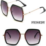 ÉÌƷͼƬ 25 | B08C7TTTDN | FEISEDY Women Large Hexagon Inspired Sunglasses Fashion Irregular Design Style Geometric B2503