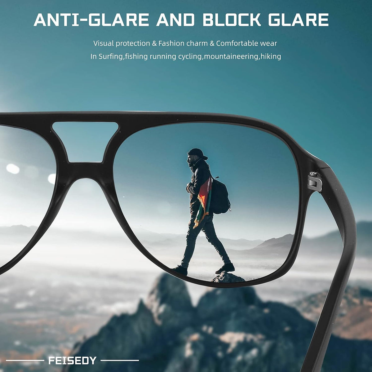 ÉÌƷͼƬ 88 | B0CB543WBD | FEISEDY Vintage Retro 70s Plastic Aviator Sunglasses Women Men Classic Large Squared Frame B2751