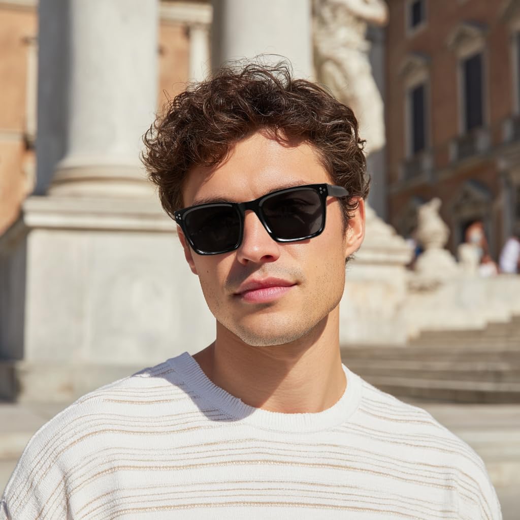 商品图片 25 | B0FHD6DJB5 | FEISEDY Trendy Square Polarized Sunglasses For Men Women Thick Frame B0294