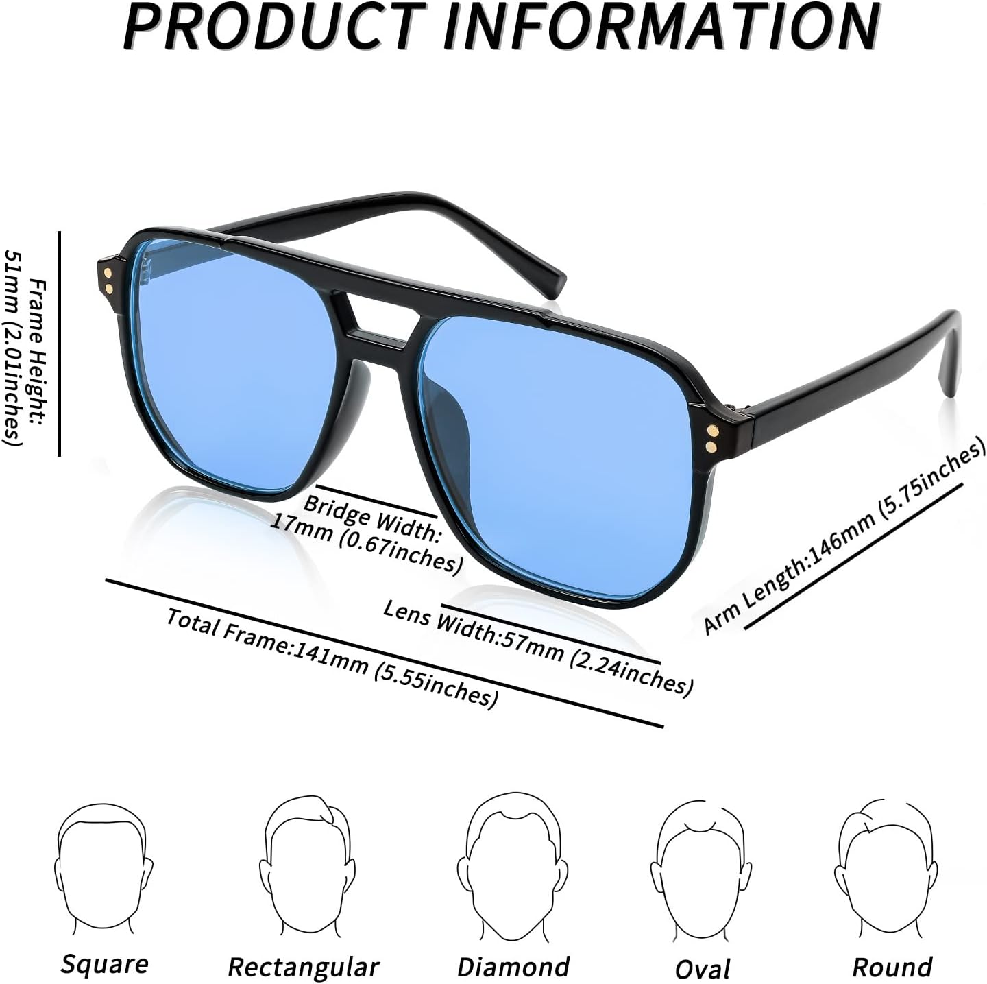 商品图片 108 | B09J8999GR | FEISEDY Retro Square Aviator Sunglasses Women Men 70s Vintage Trendy Plastic Frame Sun Glasses B2835