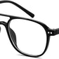 Black / 50 Millimeters | B0CY1WT3K1 | FEISEDY Blue Light Blocking Glasses Women Men Square Computer Lightweight Pilot Glasses Anti Eyestrain & UV Glare B0141