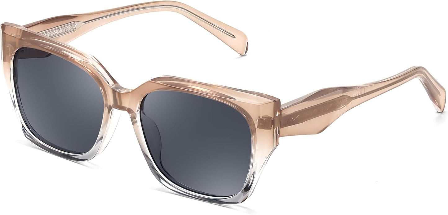 Gradient Tea / Grey | B0CWGY83H3 | FEISEDY Square Fashion Sunglasses for Men Women Trendy Chunky Rectangle Sun Glasses Designer Style Shades B0107