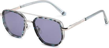 Sliver Blue/Blue / 56 Millimeters | B0FQ4WW7GG | FEISEDY Polarized Aviator Sunglasses for Women Men Square TAC Lens B0329 | UV400 protection, Lightweight, Military-grade durability, Spring temples, Climate Pledge Friendly, Driving, Beach