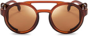 ÉÌƷͼƬ 29 | B09WN3J4YZ | FEISEDY Retro Round Steampunk Sunglasses Women Men Leatherwear B2532