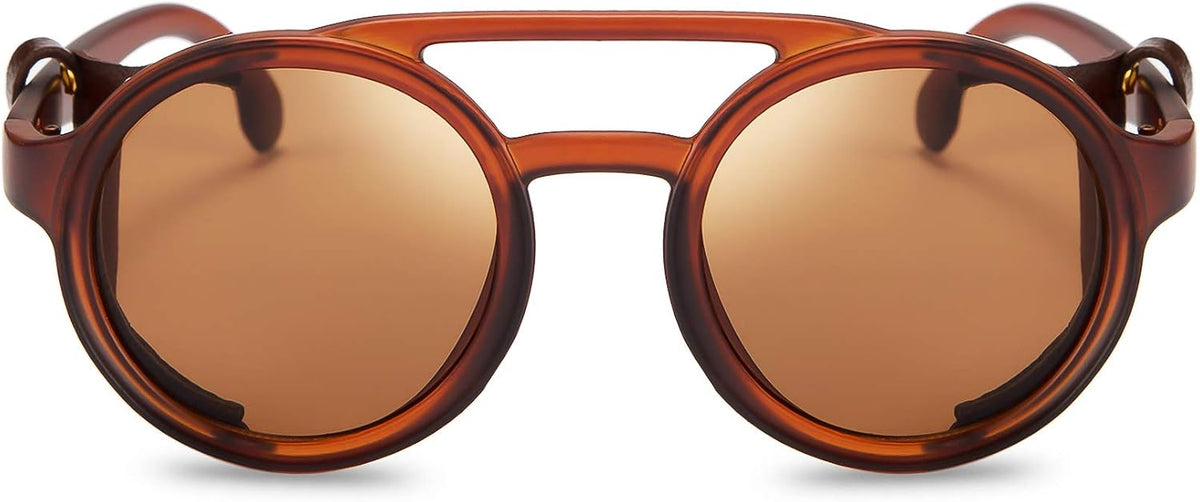 ÉÌƷͼƬ 29 | B09WN3J4YZ | FEISEDY Retro Round Steampunk Sunglasses Women Men Leatherwear B2532