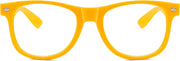 Yellow / 52 Millimeters | B0DSPKNSFY | FEISEDY Classic Square Eyewear Frame Clear Lens Retro Nerd Fake Glasses for Men Women Cosplay Costume Eyeglasses B0276