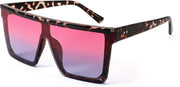 Pink Sunset Glow / 60 Millimeters | B0BJPMV9Q2 | FEISEDY Oversized Sunglasses Mens Womens Flat Top Square Trendy Visor Shades UV400 B2470