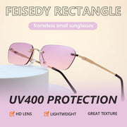 ÉÌƷͼƬ 38 | B0CY2Q4VW1 | FEISEDY Rimless Sunglasses Y2K Retro Small Narrow Rectangle Shades B2643