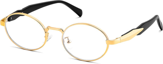 Glod / 56 Millimeters | B0FN7QDKSP | FEISEDY Retro Oval Blue Light Glasses for Women Men, Vintage Trendy Classic Eyeglasses B0325