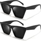 Black + Black / 52 Millimeters | B099ZTWFH7 | FEISEDY Vintage Square Cat Eye Sunglasses Women Trendy Cateye Sunglasses B2473