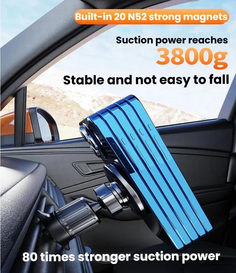 商品图片 2 | B0G2L19J8Z | 2-Pack Magnetic Car Phone Holder Car Accessories for Women, 1 Suction Cup, Car Mount & Sticky Dash Mounted Phone Holders