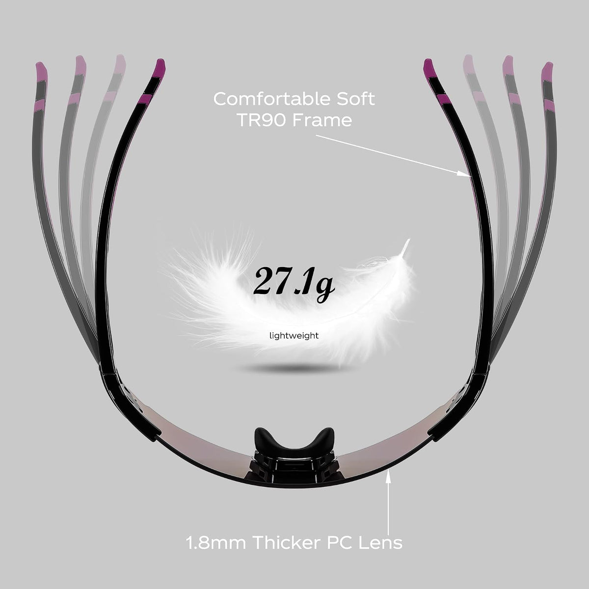ÉÌƷͼƬ 5 | B0CYZM95KC | FEISEDY Rimless Sports Sunglasses for Men Women Tr90 Frame for Cycling Fishing Running B0116
