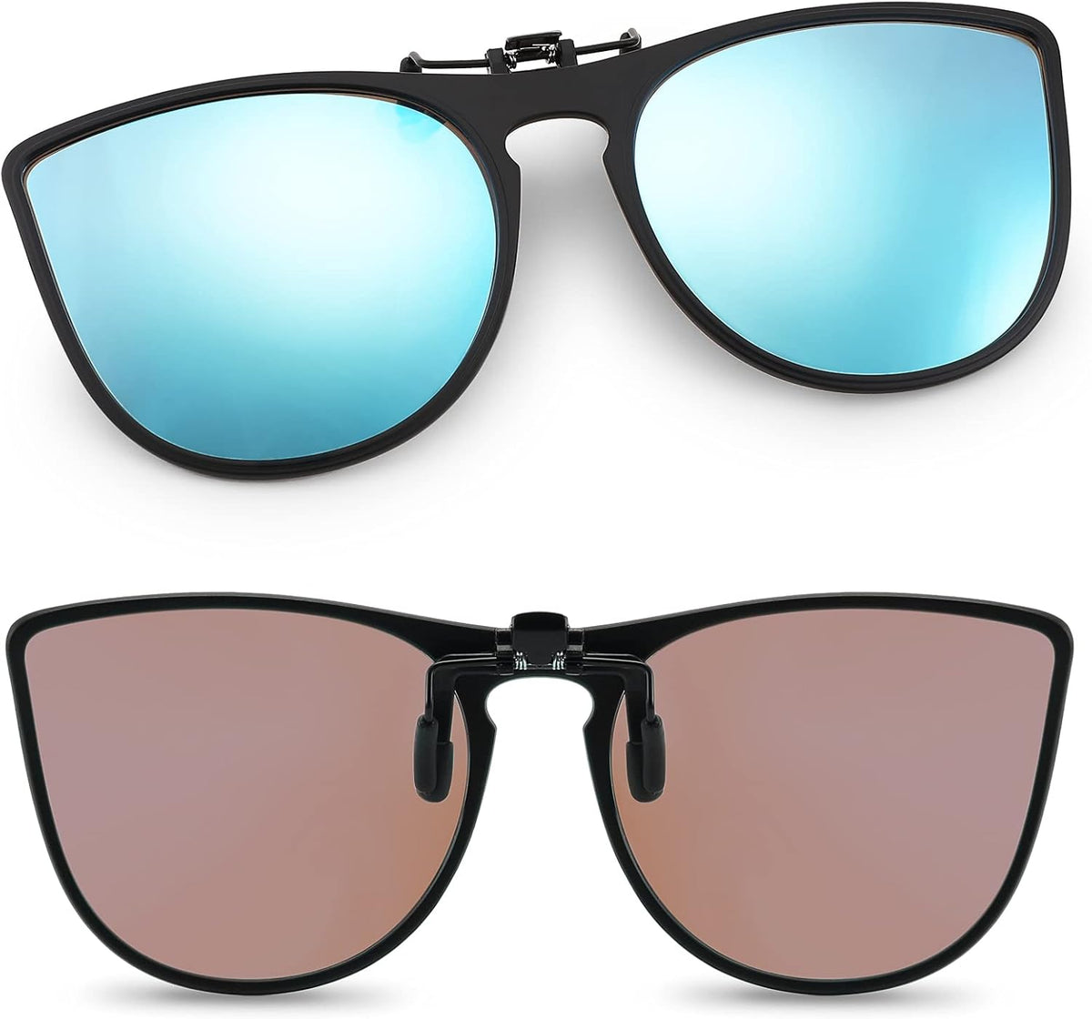 ÉÌƷͼƬ 2 | B093SYK6Y9 | FEISEDY Cat Eye Polarized Clip-On Sunglasses Men Women over Glasses Driving Outdoor B2764