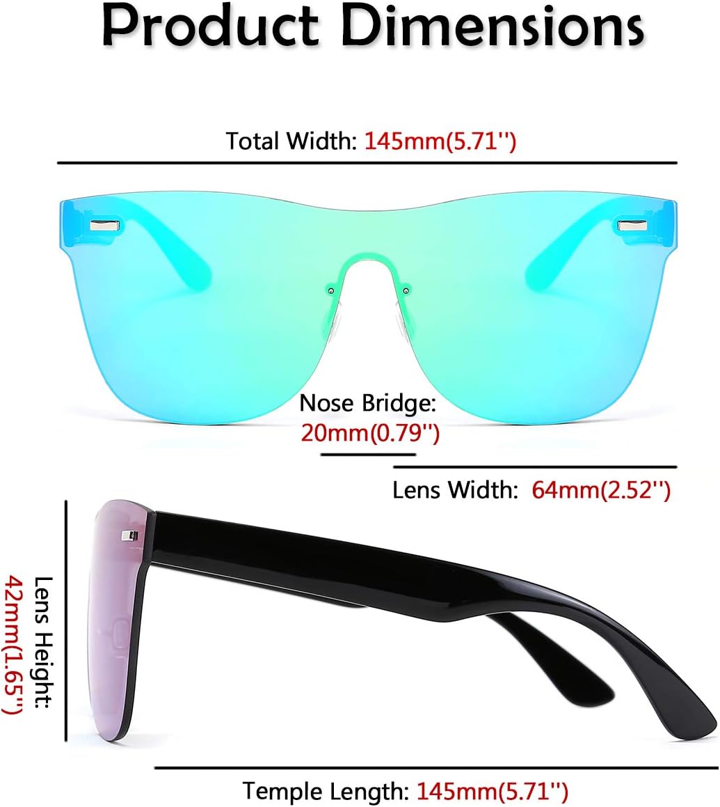 ÉÌƷͼƬ 10 | B08DY1CW9T | FEISEDY Mirrored Rimless Sunglasses One Piece Lens Reflective Sunglasses for Women Men B2647