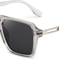Transparent Grey / 54 Millimeters | B0GVNCDLQG | FEISEDY Retro Aviator Sunglasses Women Men 70s Trendy Square Shades B0422