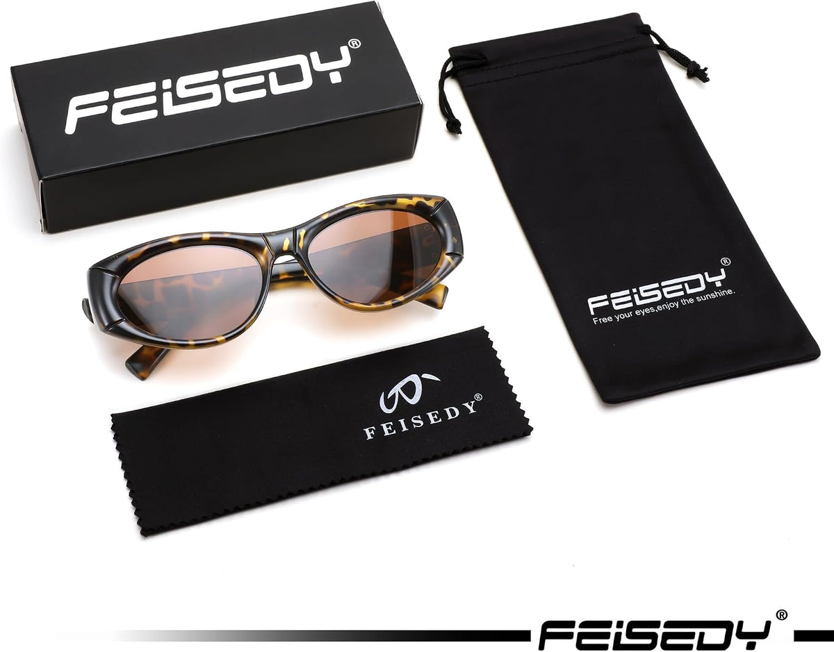 ÉÌƷͼƬ 34 | B0DHWVFXXY | FEISEDY Retro Oval Sunglasses UV400 Protection Retro Y2K Sunglasses B0234