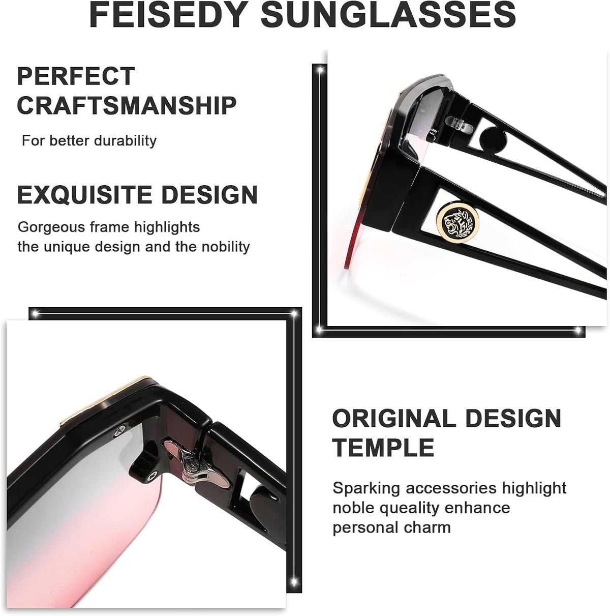 ÉÌƷͼƬ 51 | B09L4V27YS | FEISEDY Square Oversized Sunglasses for Men Women Flat Top B2765
