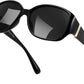 Black Frame & Grey Lens / 58 Millimeters | B0H4QWQJXJ | FEISEDY Women's Polarized Sunglasses Wrap Around Vintage Fashion Sunnies UV400 Protection B0394