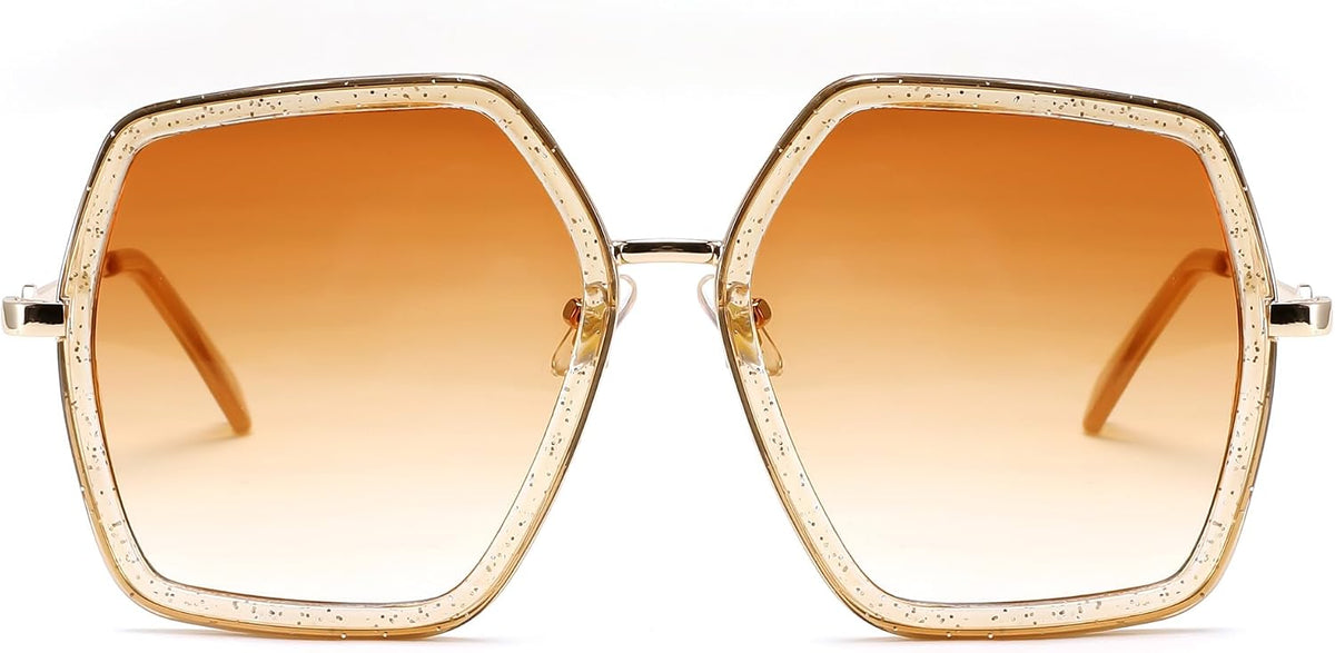 ÉÌƷͼƬ 32 | B08C7TTTDN | FEISEDY Women Large Hexagon Inspired Sunglasses Fashion Irregular Design Style Geometric B2503