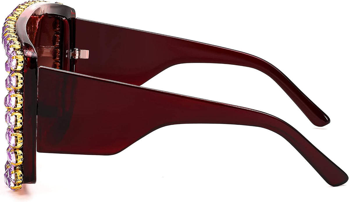 ÉÌƷͼƬ 10 | B09YHJ846J | FEISEDY Square Diamond Sunglasses for Women Retro Fashion Shiny Rhinestone Sun Glasses B2916
