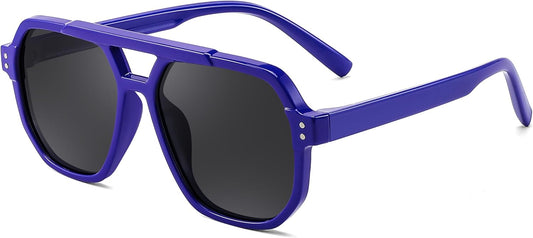 004-blue / 47 Millimeters | B0CNCWXP2K | FEISEDY Kids Polarized Sunglasses for Boys Girls Aviator Sunglasses Lightweight Flexible UV400 Protection Age 3-12 B0045