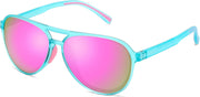 Mint Green/Pink / 58 Millimeters | B0GVSV4N55 | FEISEDY Polarized Aviator Sunglasses for Men Women Trendy Sports TR90 B0378