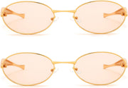 ÉÌƷͼƬ 10 | B0FH4FH8VH | FEISEDY Retro Oval Sunglasses Women Men - Gold Metal Chunky Frame, UV400 for Driving & Daily Wear B0312