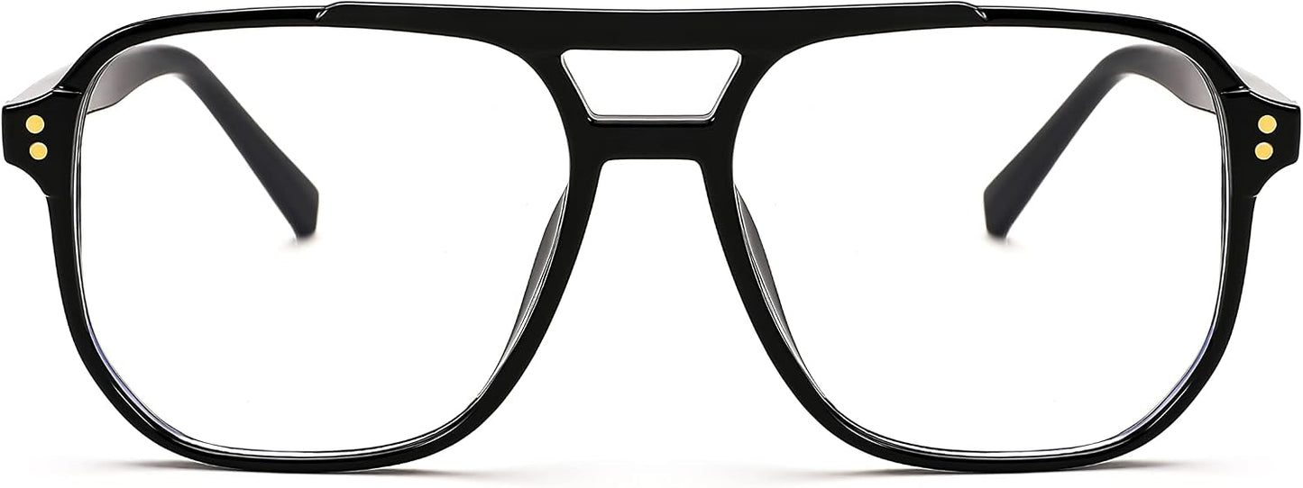 商品图片 8 | B0FWXP3HKW | FEISEDY Fashion Aviator Blue Light Reading Glasses for Woman Men B0318 | Square Pilot Computer Glasses, Anti Eyestrain Glare Readers