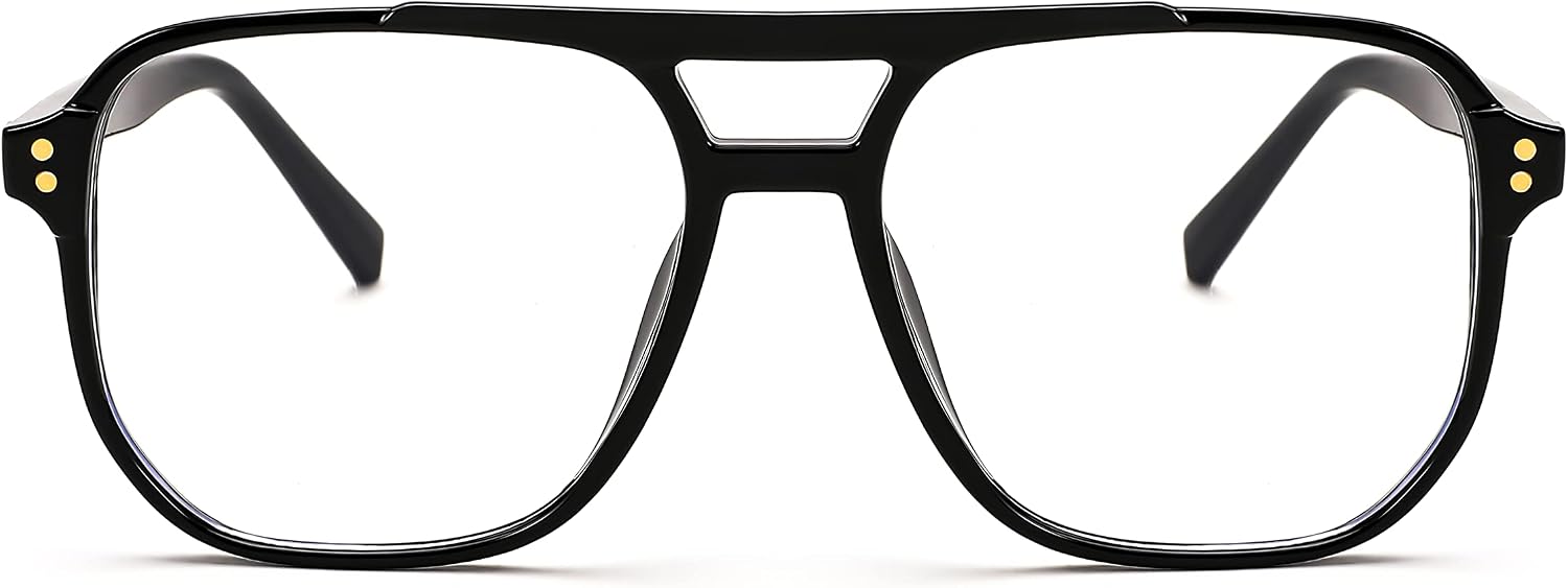 商品图片 8 | B0FWXP3HKW | FEISEDY Fashion Aviator Blue Light Reading Glasses for Woman Men B0318 | Square Pilot Computer Glasses, Anti Eyestrain Glare Readers