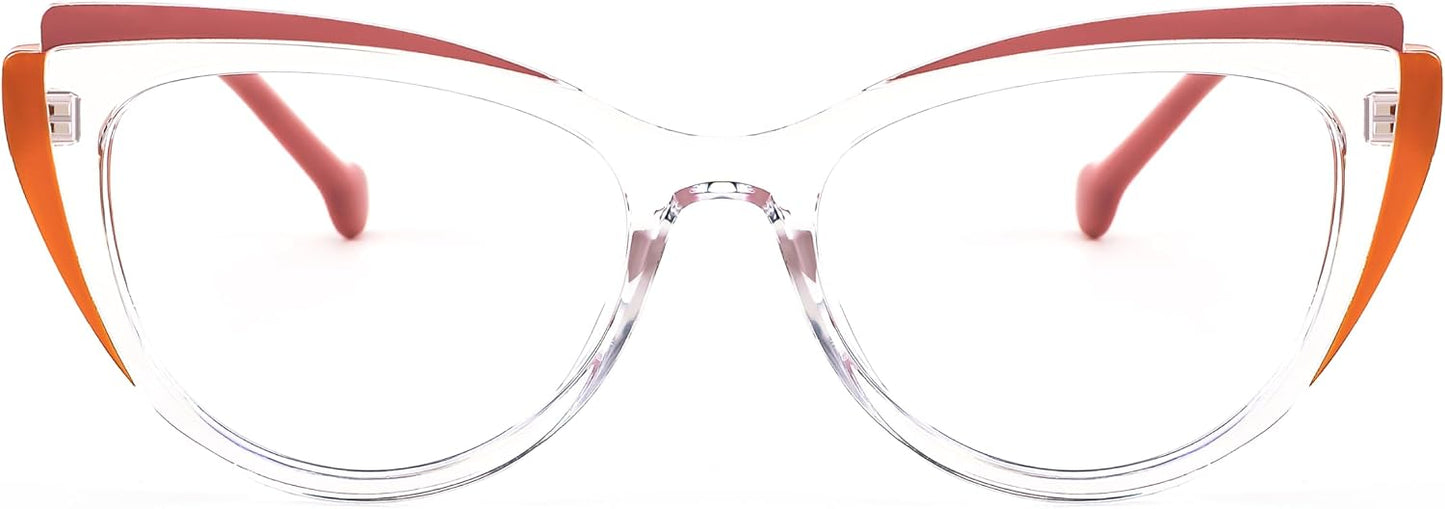 商品图片 17 | B0CGNLZQFZ | FEISEDY Women Cateye Blue Light Blocking Glasses Fake Nerd Clear Computer Eyewear TR Fashion Frame B0040