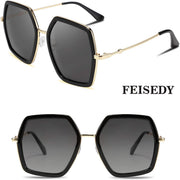 ÉÌƷͼƬ 12 | B08C7TTTDN | FEISEDY Women Large Hexagon Inspired Sunglasses Fashion Irregular Design Style Geometric B2503